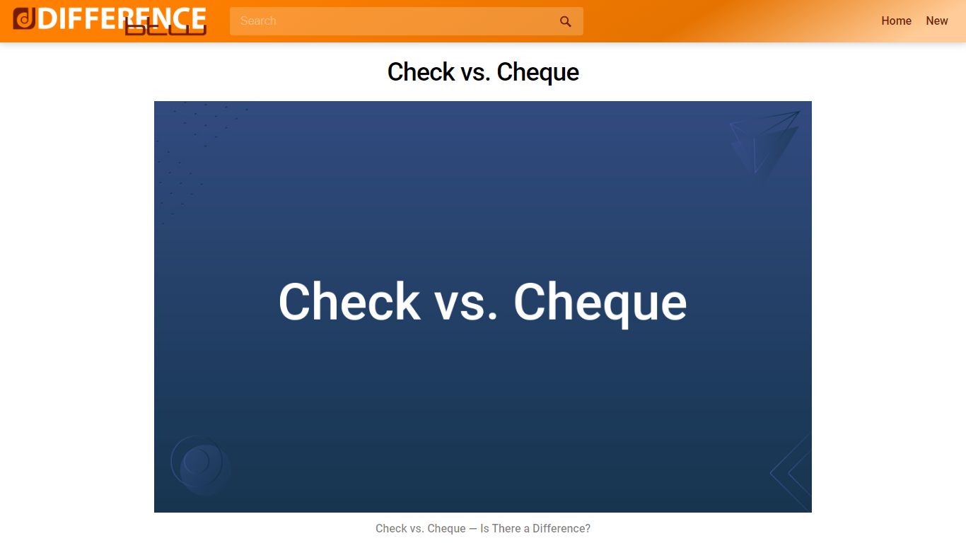 Check vs. Cheque – Difference Between